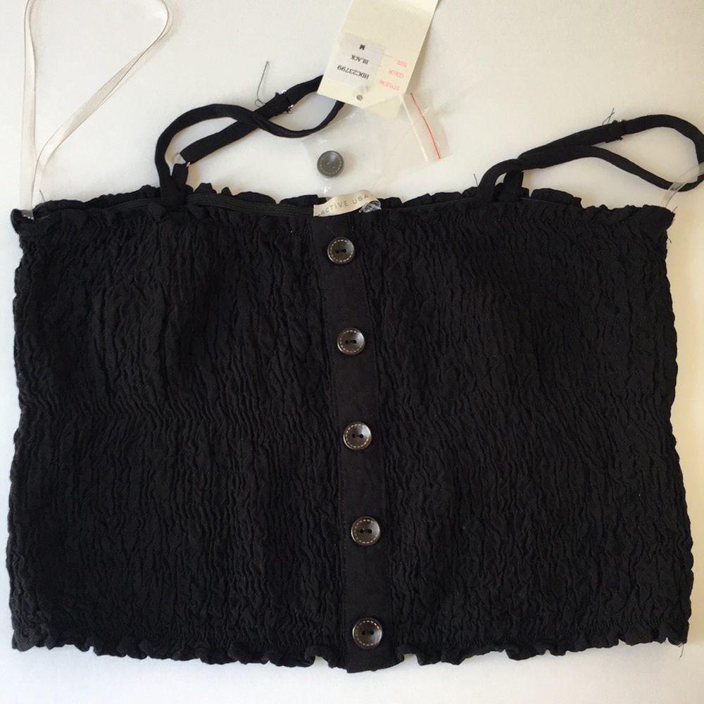 Active USA Black Bandeau Top